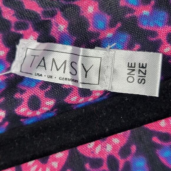 Whimsigoth Cardigan OS Kimono Sleeves Fringe Open Black Blue Pink Bohemian Print - Picture 5 of 7